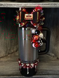 Image 1 of Red Album Inspired Tumbler Accessory Set | Bow, Straw Bauble & Bracelet Stack