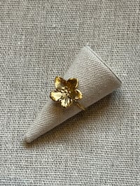 Image 2 of Stainless Steel Small Flower Adjustable Ring Gold