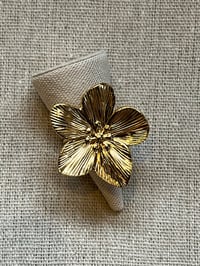 Image 1 of Stainless Steel Flower Adjustable Ring Gold