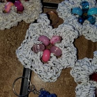 Image 3 of Crocheted Jeweled key rings 
