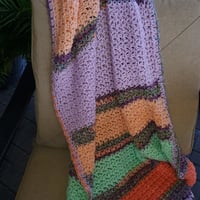 Image 2 of Crocheted afghan, blanket