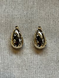 Image 2 of Stainless Steel Drop Earrings with Stones Gold