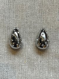 Image 1 of Stainless Steel Drop Earrings with Stones Silver 