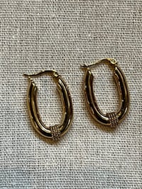 Image 1 of Stainless Steel Chunky Earrings Gold