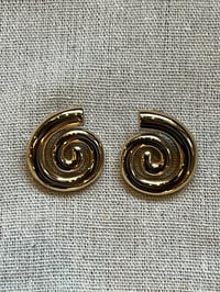 Image 1 of Stainless Steel Spiral Earring Gold