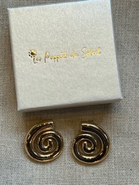 Image 2 of Stainless Steel Spiral Earring Gold