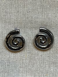 Image 1 of Stainless Steel Spiral Earring Silver 