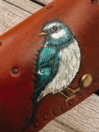 Image 2 of Blue Bird Leather Glasses Case