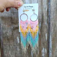 Image 2 of Beaded Pastel Earrings | Pastel Rainbow Earrings