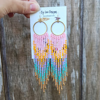 Image 3 of Beaded Pastel Earrings | Pastel Rainbow Earrings