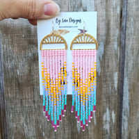 Image 5 of Beaded Pastel Earrings | Pastel Rainbow Earrings