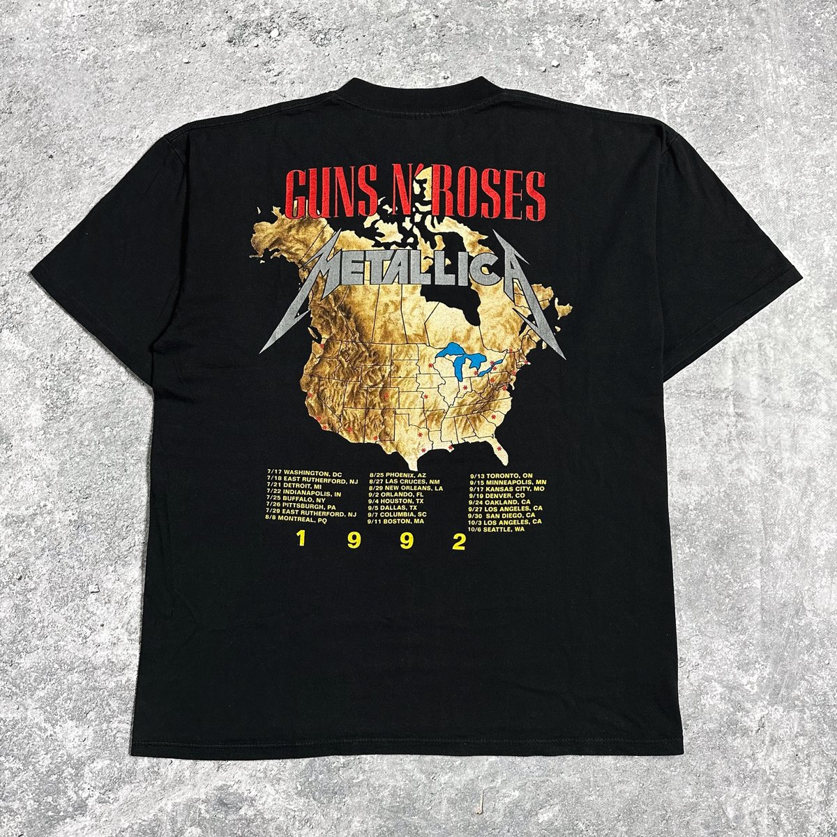Metallica x Guns 'n Roses 1992 US Tour T-Shirt | NLVintage