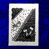 The Canal Pusher Linocut Print (A5)