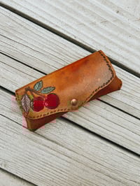 Image 1 of Cherry Leather Glasses Case