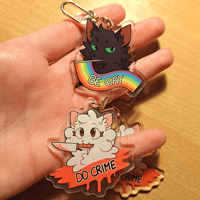 Image 1 of "Be Gay, Do Crime" 2 Inch Connected Acrylic Keychain