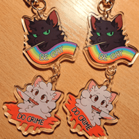 Image 2 of "Be Gay, Do Crime" 2 Inch Connected Acrylic Keychain