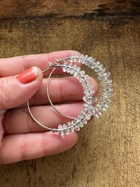 Image 2 of Quartz Crystal rondelles  hoops . n175