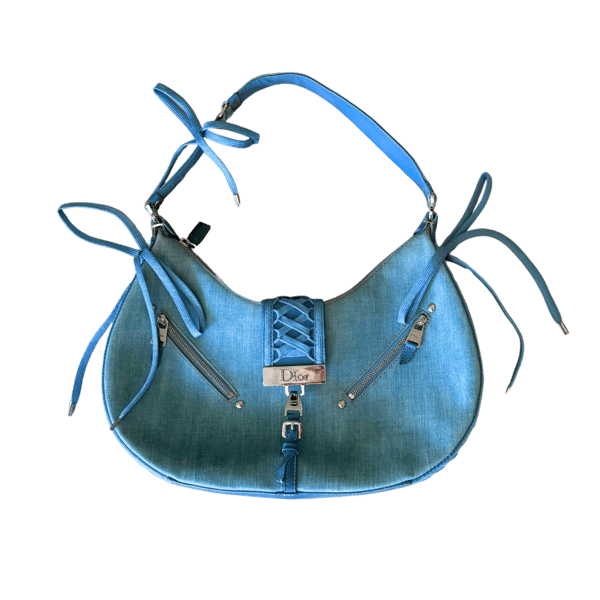 Image of DIOR 2002 "ADMIT IT" DENIM SHOULDER BAG