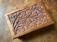 Image 4 of Carved wood box from India