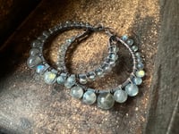 Image 5 of Labradorite copper hoops . n 35