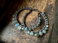 Image 10 of Labradorite copper hoops . n 35