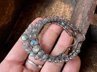 Image 9 of Labradorite copper hoops . n 35