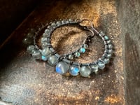 Image 13 of Labradorite copper hoops . n 35