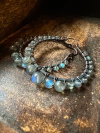 Image 2 of Labradorite copper hoops . n 35