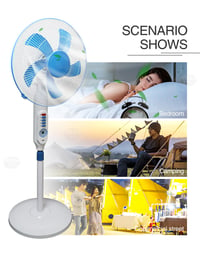 Image 2 of SOLAR AC DC FAN High Quality BYFS-1658 Blue fan 