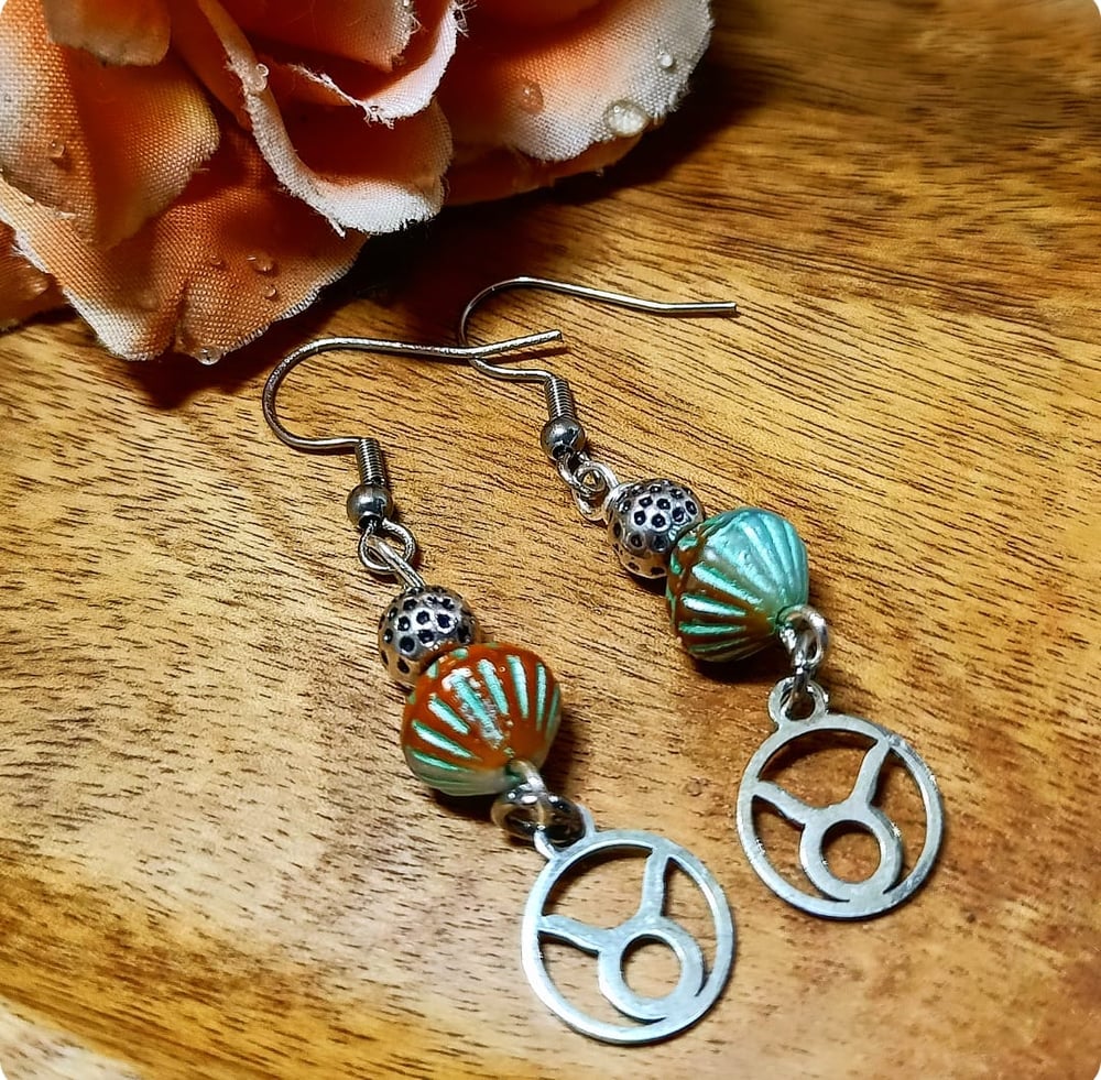 Image of Tauris Cosmic Star Sign Earrings - LIMITED EDITION