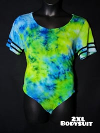 2XL Blue Green Tie Dyed Bodysuit