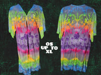 Image 1 of One Size Lace Embroidered Mesh Tie Dyed Robe(FLAWED)