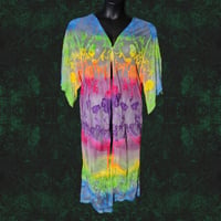 Image 2 of One Size Lace Embroidered Mesh Tie Dyed Robe(FLAWED)