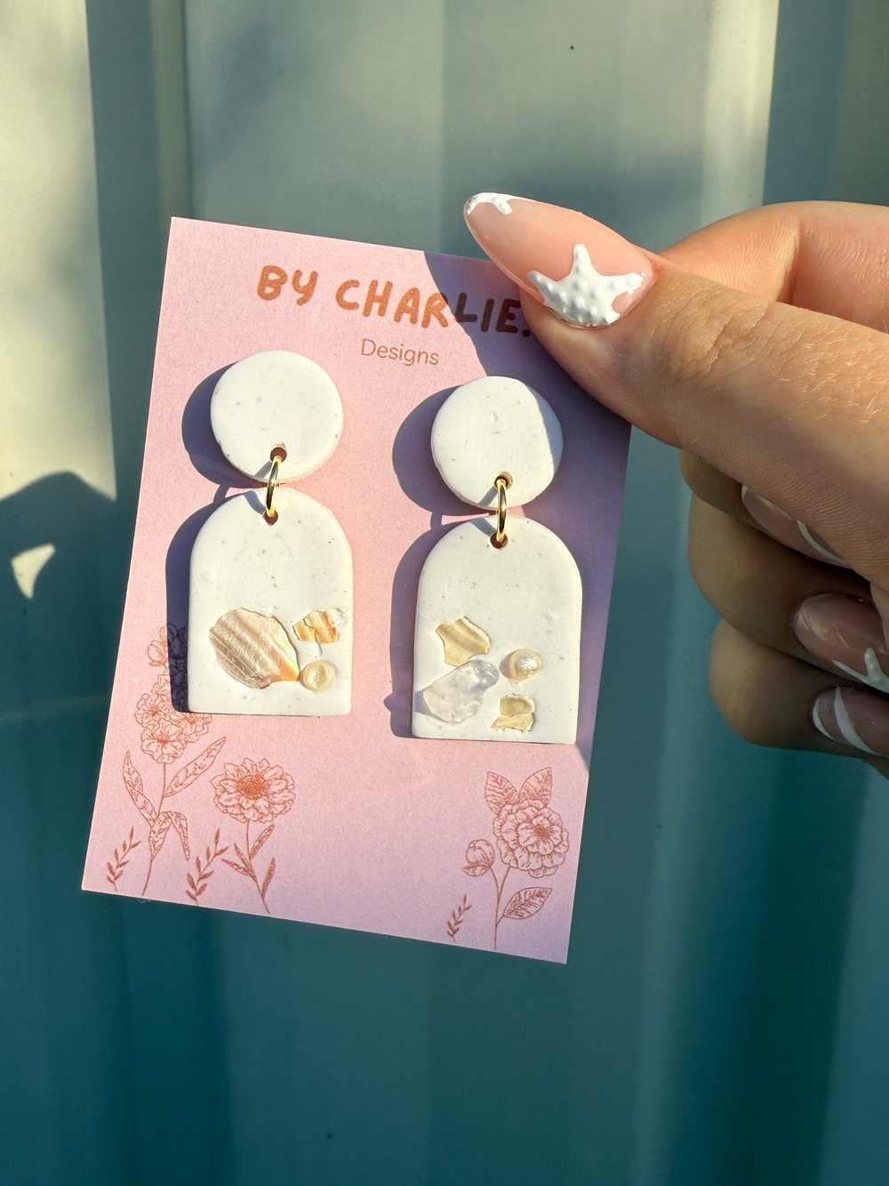 Image of shell & pearl arch dangles