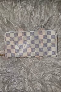 White Checkered Wallet