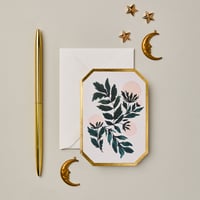 Image 1 of  PEONIES BOTANICAL DIE CUT MINI CARD