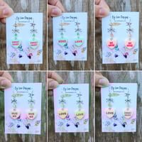 Image 3 of Conversation Hearts Earrings | Cute Valentine Earrings