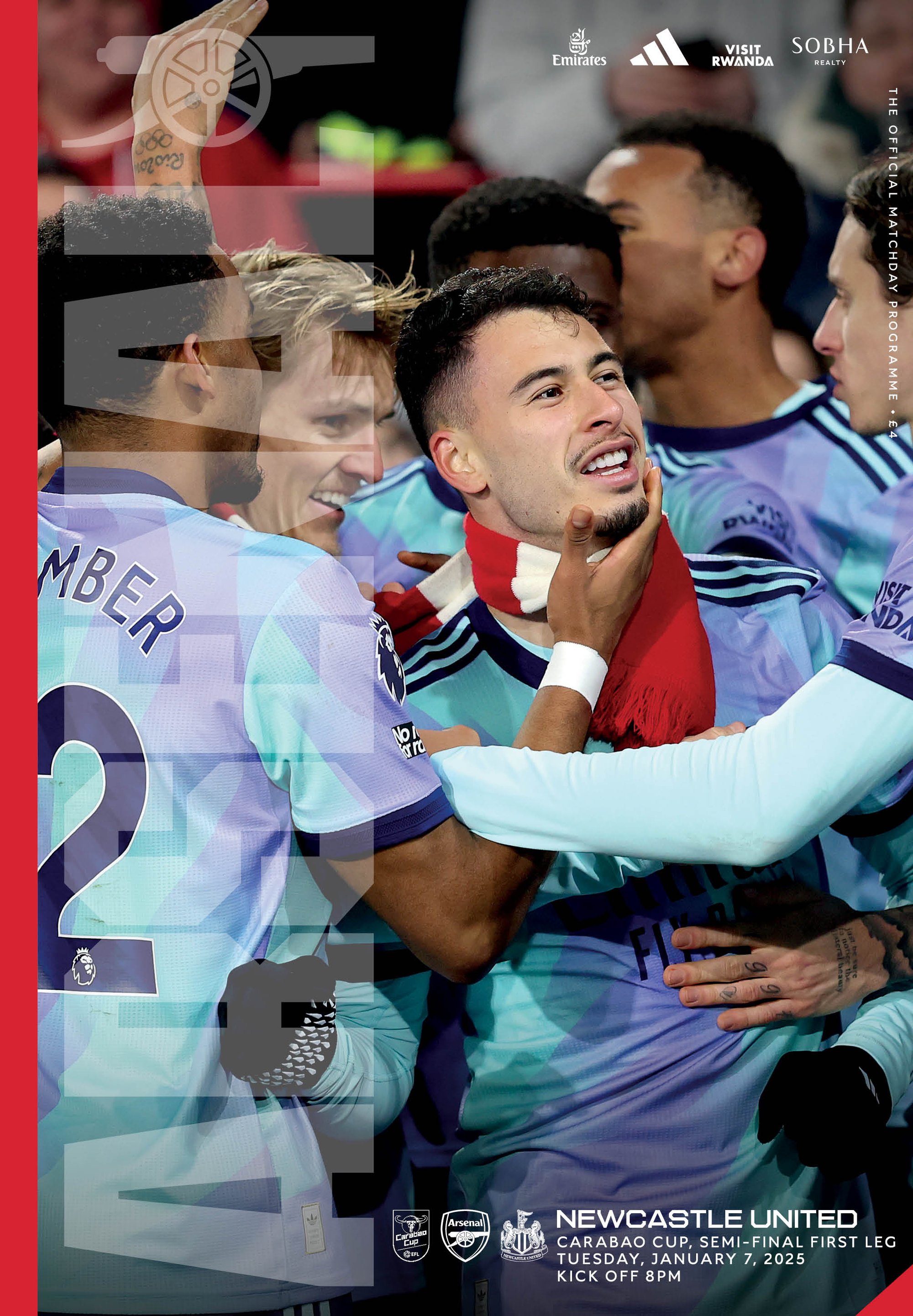 ARSENAL V NEWCASTLE UTD CARABAO CUP SF TUESDAY, JANUARY