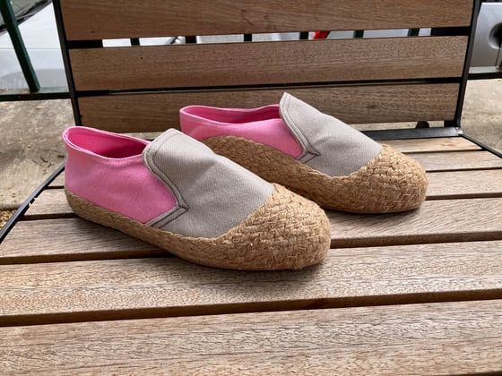 Image of Men's Size : Classic Espadrilles Bi-Color (Grey/Pink)