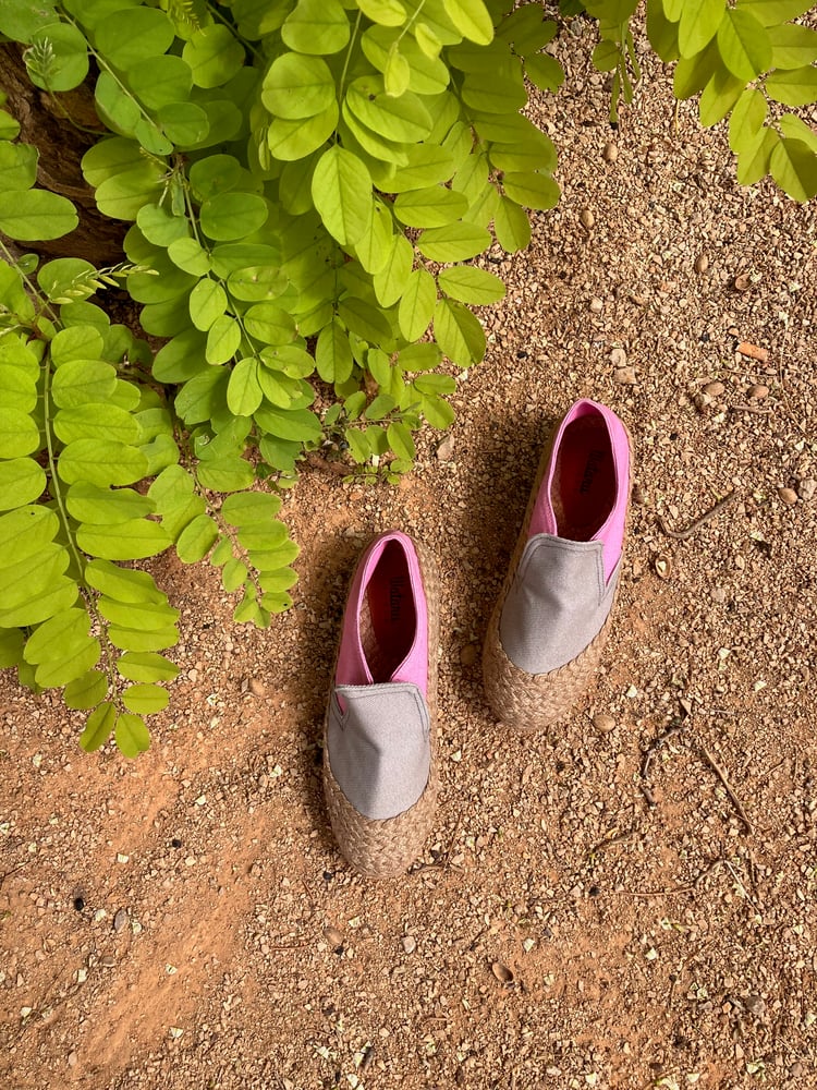 Image of Men's Size : Classic Espadrilles Bi-Color (Grey/Pink)