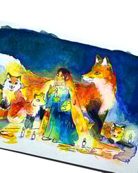 Image 3 of A6 - La dame aux renards - illustration originale