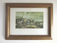 Image 1 of Burton Hunt Meeting Lincolnshire by John Ferneley Snr (b 1782) Vintage Small Art Print, Framed  