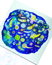 Image 1 of 10x10 - Le magicien et l'univers - illustration originale
