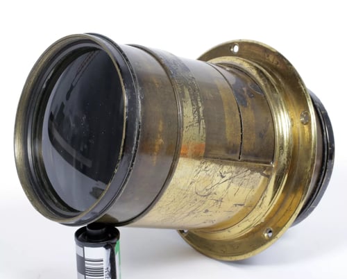 Image of Dallmeyer 3B Portrait Petzval 290mm F3 brass lens with flange #5027