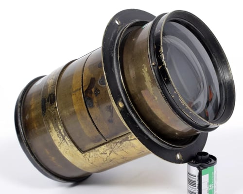 Image of Dallmeyer 3B Portrait Petzval 290mm F3 brass lens with flange #5027