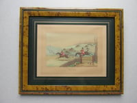 Image 1 of Antique Hand-Coloured Print, Full Cry Fox Hunting Scene by Alkin (Henry Alken) Small Picture, Framed