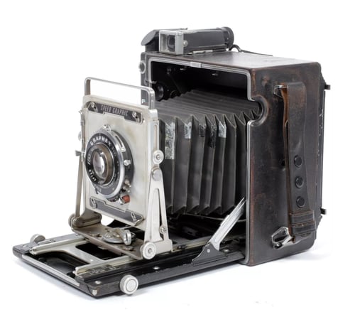 Image of Graflex Speed Graphic 4X5 Camera w/ Optar 135mm lens + film + holders #5046