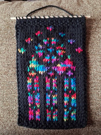 Image 1 of Stained Glass Window Knitted Tapestry 