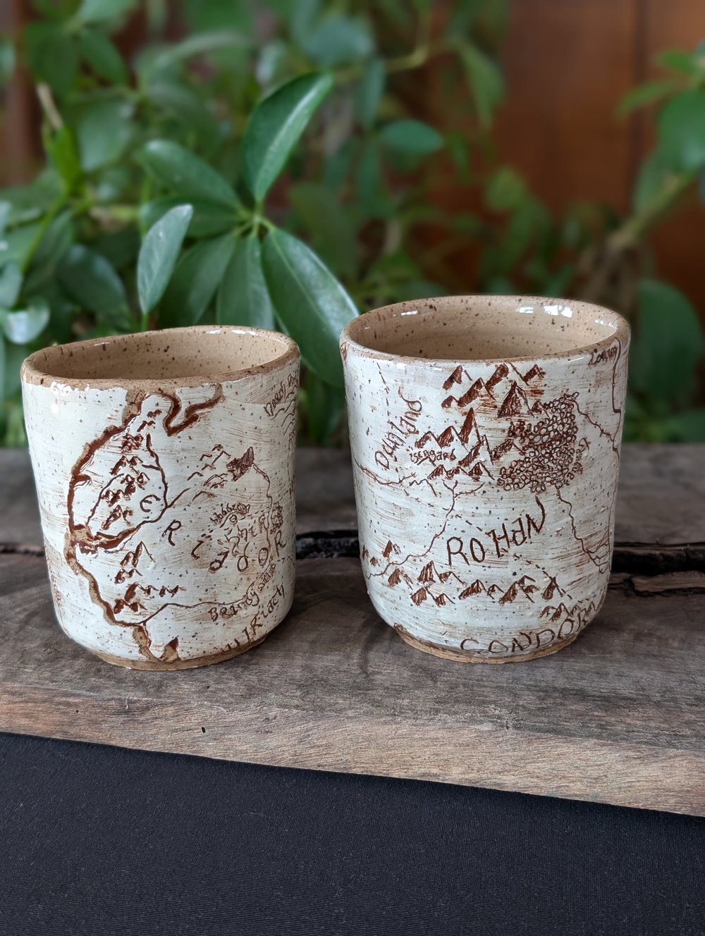 Middle Earth Map Mug Matching Set