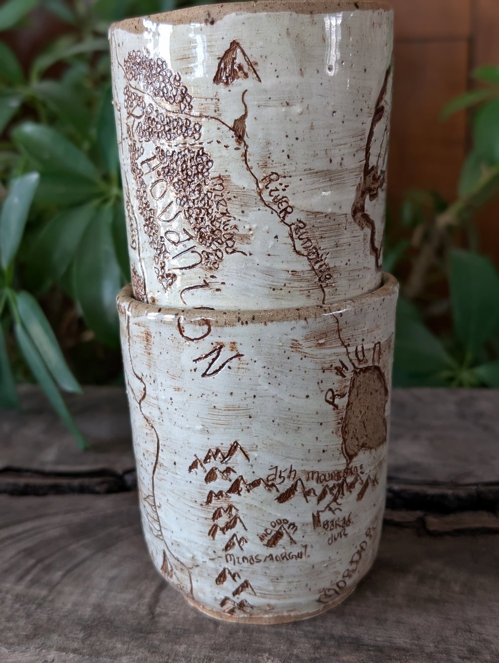 Middle Earth Map Mug Matching Set